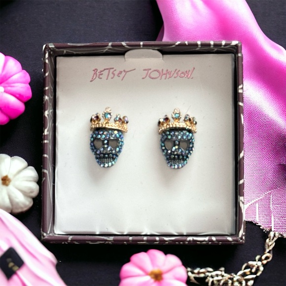 Betsey Johnson Orecchini Pendente Scheletro Halloween, Glow Dark, Multicolore